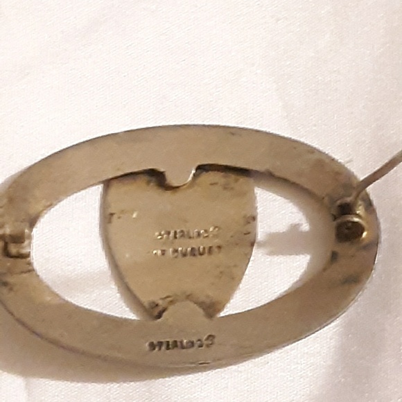 Sterling Silver MOP Inlay C-clasp Brooch - Picture 5 of 5